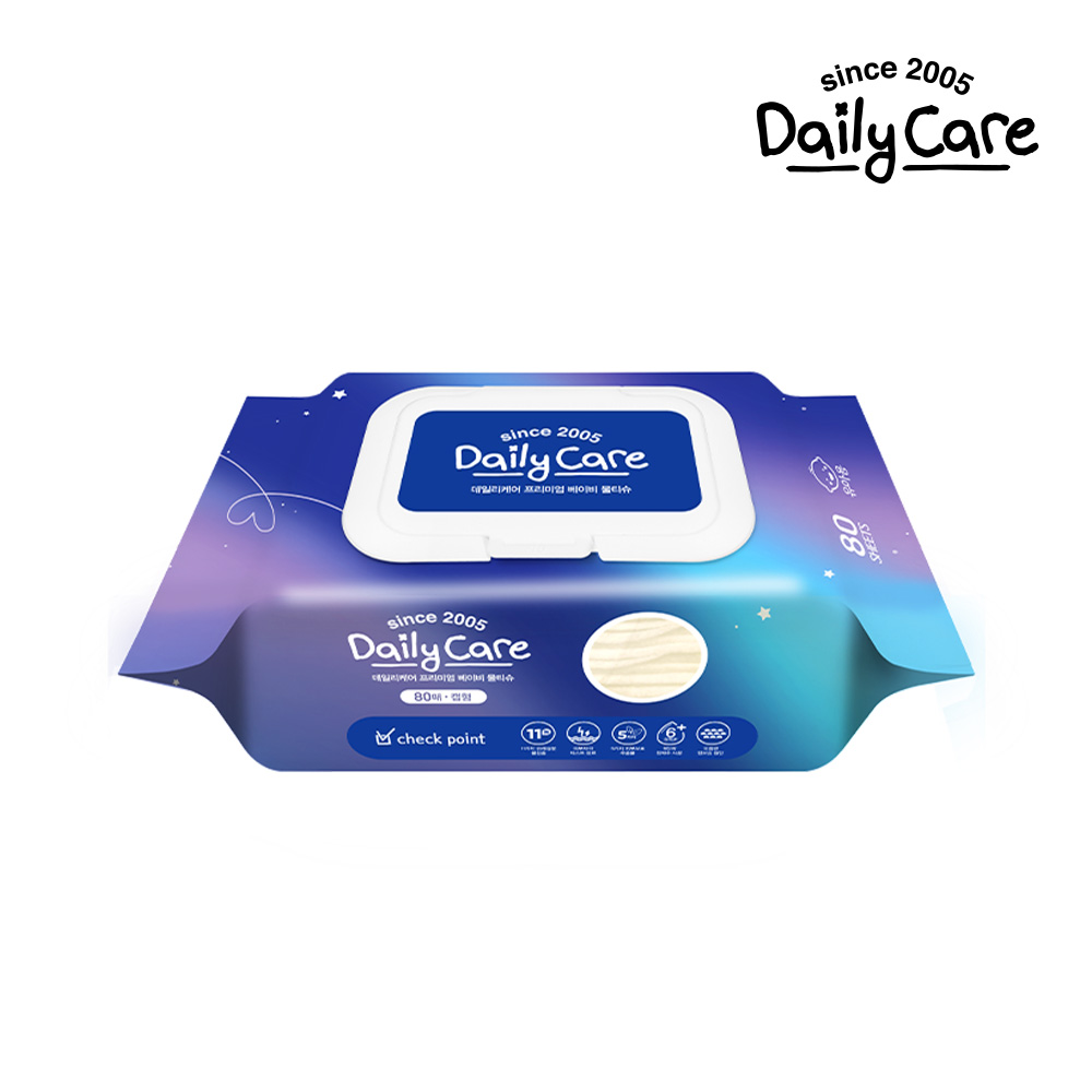 데일리케어 프리미엄 물티슈 캡형 80매 20팩