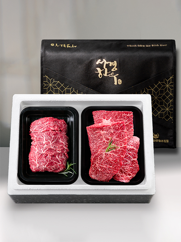 [추석선물 마음전송] 암소한우 1+ 정육 선물세트 1호 (800g)