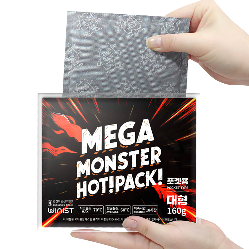메가몬스터 대용량 핫팩 160g 대형 포켓형