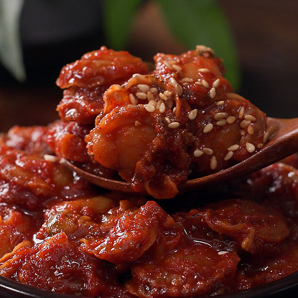 리얼 밥도둑 순살 비단 가리비 무침 300g X 3통 + 비단가리비 100g X 5팩 총 100마리 이상