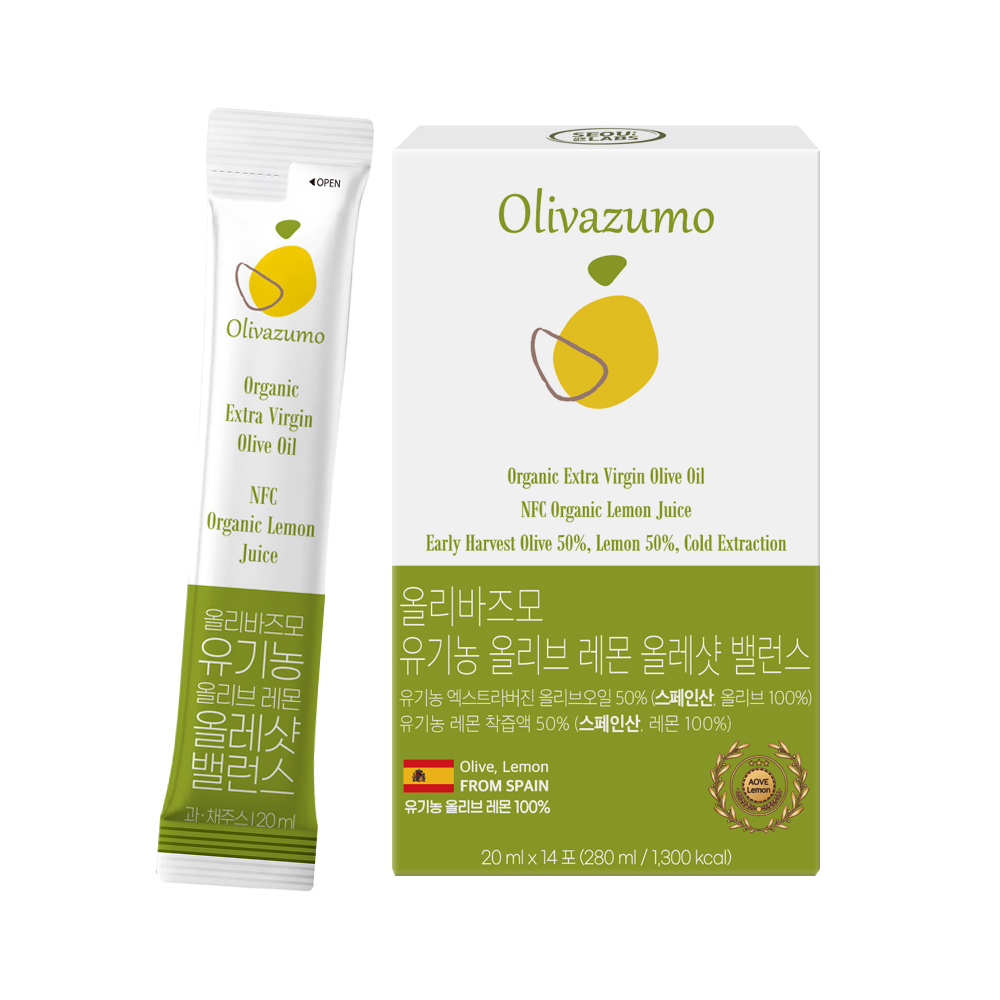 [올리바즈모] 유기농 올리브오일 레몬 올레샷 밸런스 20ml 14포