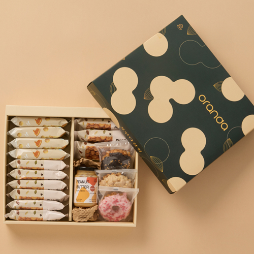 [교아당] 수제 오란다 나눔 선물세트 / 7종 구성 (플레인 5+호땅 4+우리쌀감귤 4+오란다도넛 3종+100% 땅콩버터 크리미 1+쇼핑백) 대표이미지 섬네일