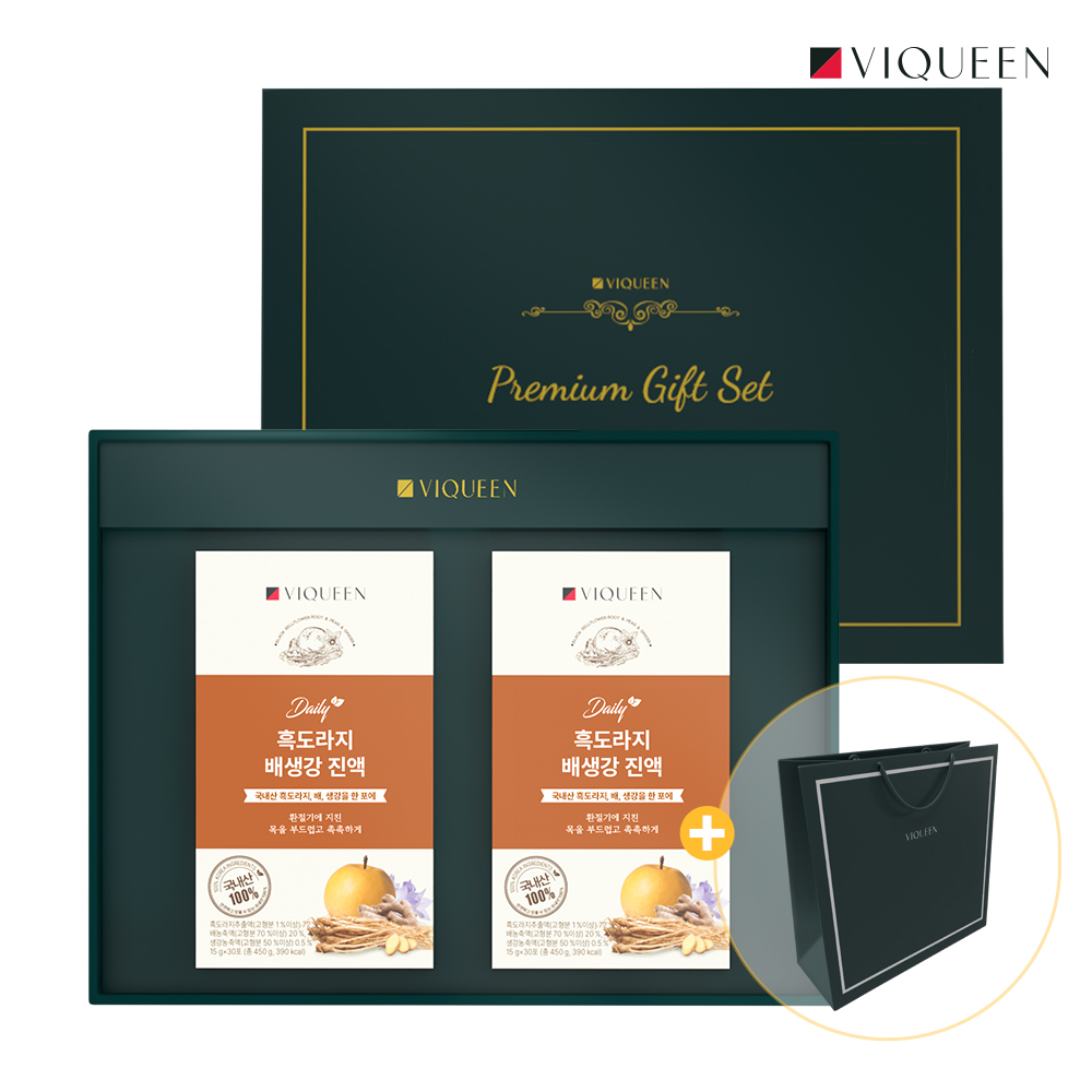 바이퀸 데일리 흑도라지 배 생강 진액 차 선물세트(2개입) 대표이미지 섬네일