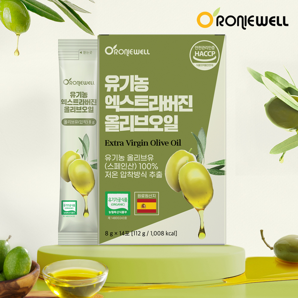 [로니웰] 유기농 엑스트라버진 올리브오일 14포