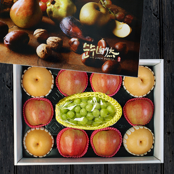 [名品] 과일혼합선물세트 4.5kg내외(사과6+배4+샤인머스캣1) 대표이미지 섬네일