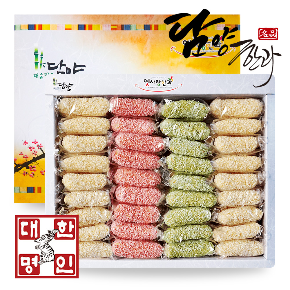 [한과명인] 담양한과 꽃창포 삼색유과 선물세트