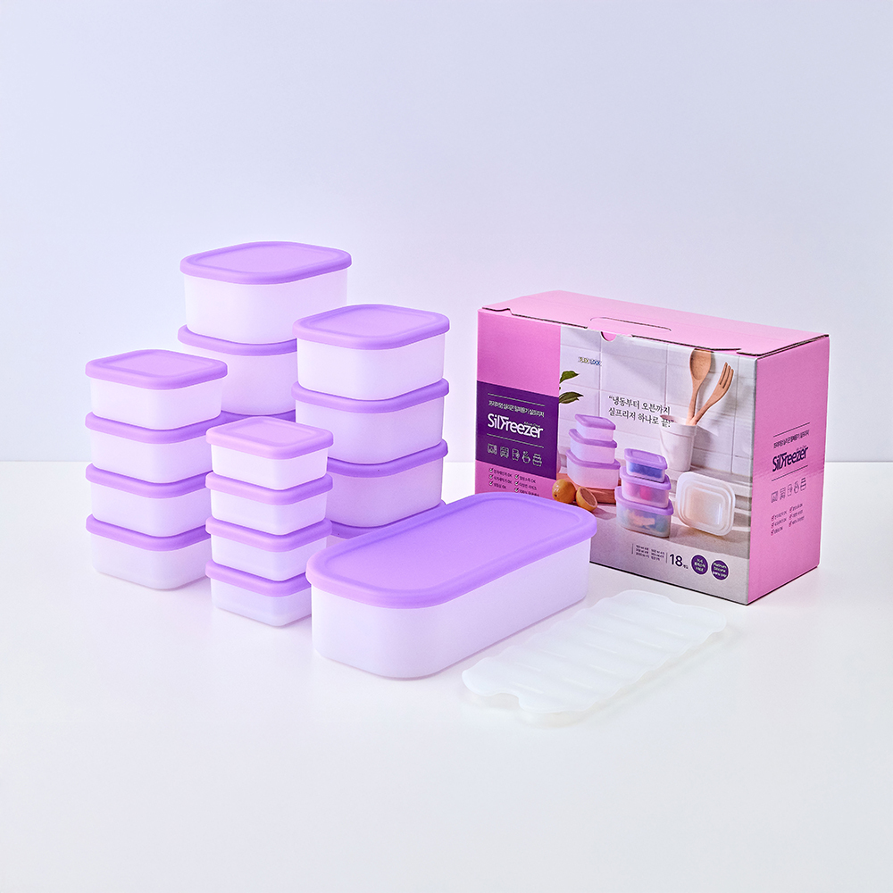 플렉스앤락 국산 플래티넘 실리콘 반투명 밀폐용기 실프리저 혼합용량 마스터팩