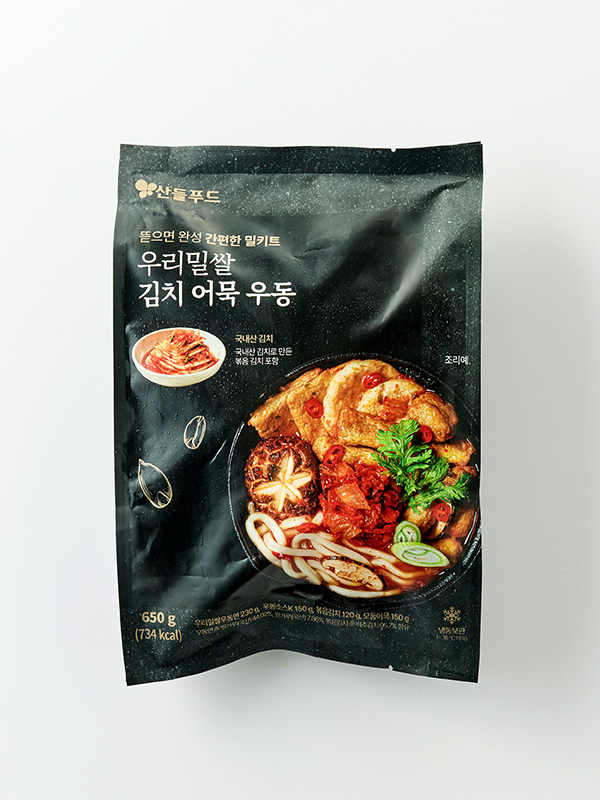 [입점특가] 우리밀쌀 김치어묵우동 (650g)