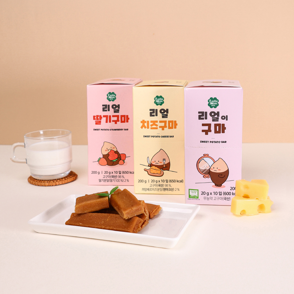 [룰루맘] 리얼이구마 1박스 + 리얼치즈구마 1박스 + 리얼딸기구마 1박스 (총 3박스)