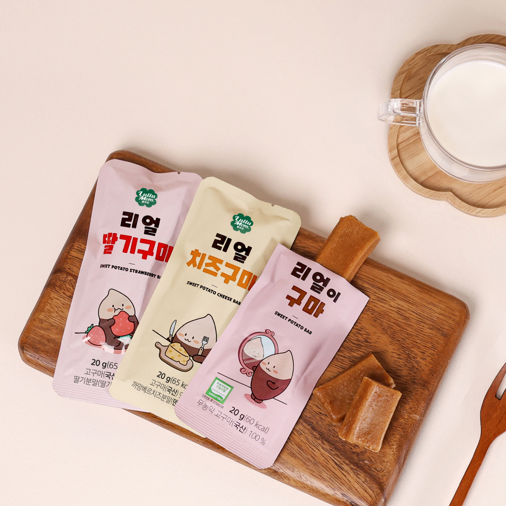[룰루맘] 리얼이구마 1박스 + 리얼치즈구마 1박스 + 리얼딸기구마 1박스 (총 3박스)