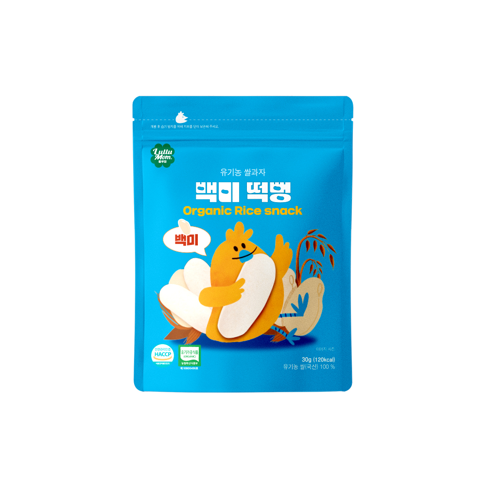 [룰루맘] 유기농 쌀과자 백미 떡뻥 1봉(30g) 대표이미지 섬네일