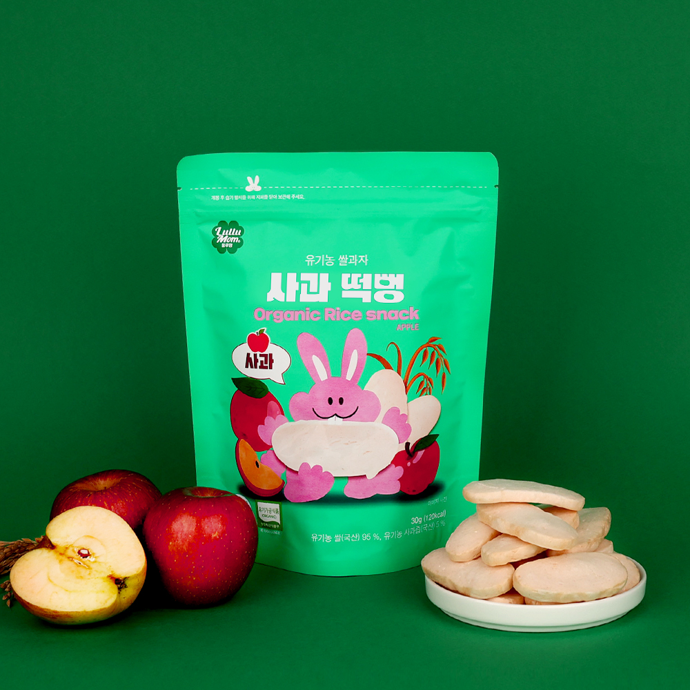 [룰루맘] 유기농 쌀과자 사과 떡뻥 1봉(30g)
