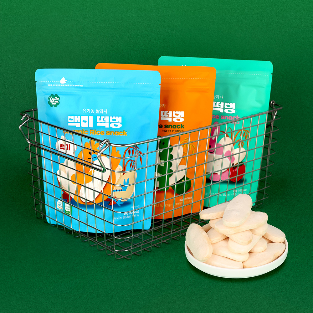 [룰루맘] 유기농 쌀과자 떡뻥 3종 세트(6봉/9봉)