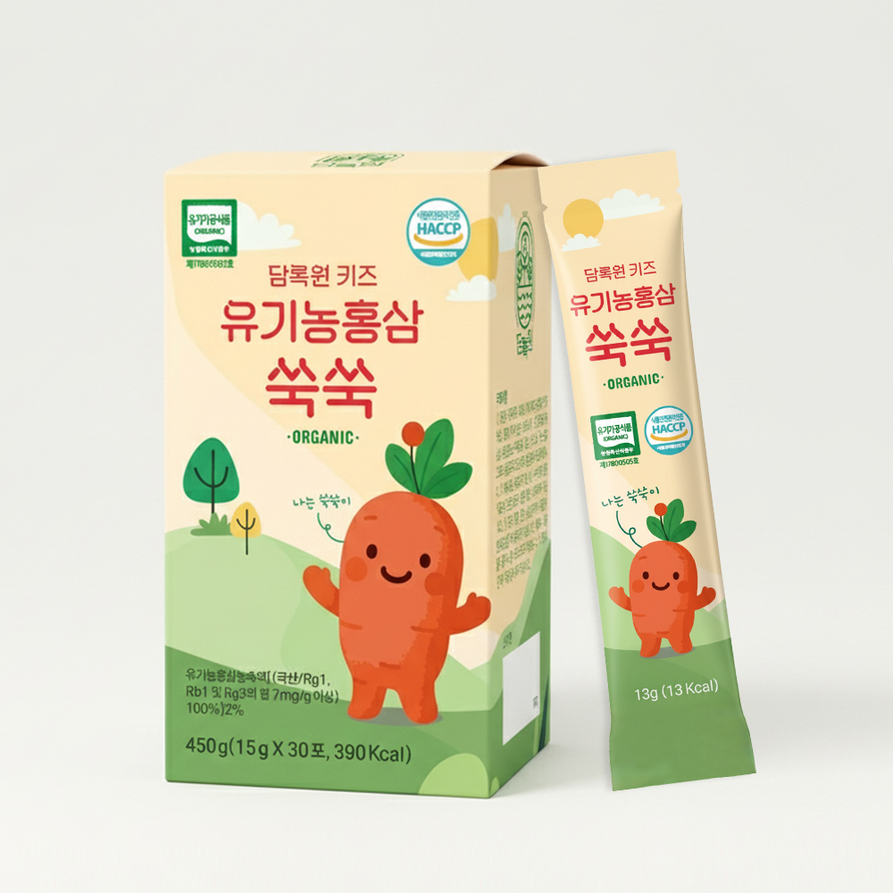 담록원 유기농 키즈 홍삼 쑥쑥 (15g X 30포)