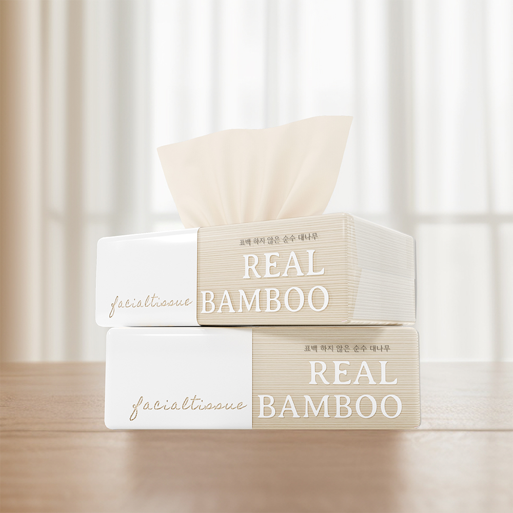 휴홈 먼지없는 순수 대나무 팝업 티슈 3겹 125매 12팩