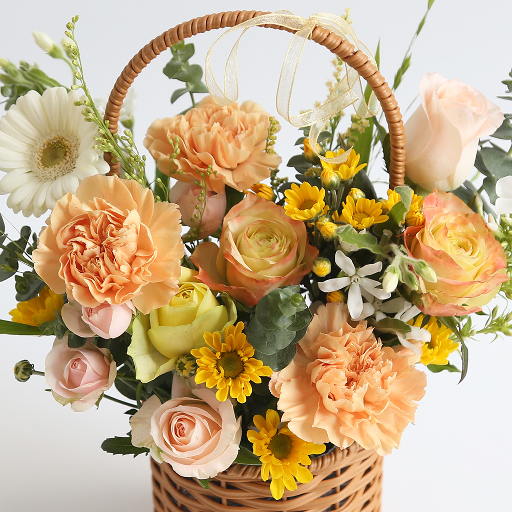 엄마의 봄날 생화꽃바구니