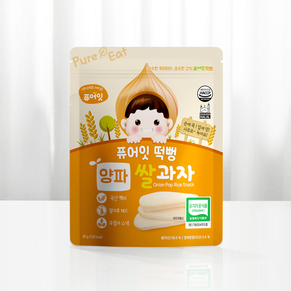 퓨어잇 떡뻥 유기농 양파 쌀과자 아이간식 대표이미지 섬네일