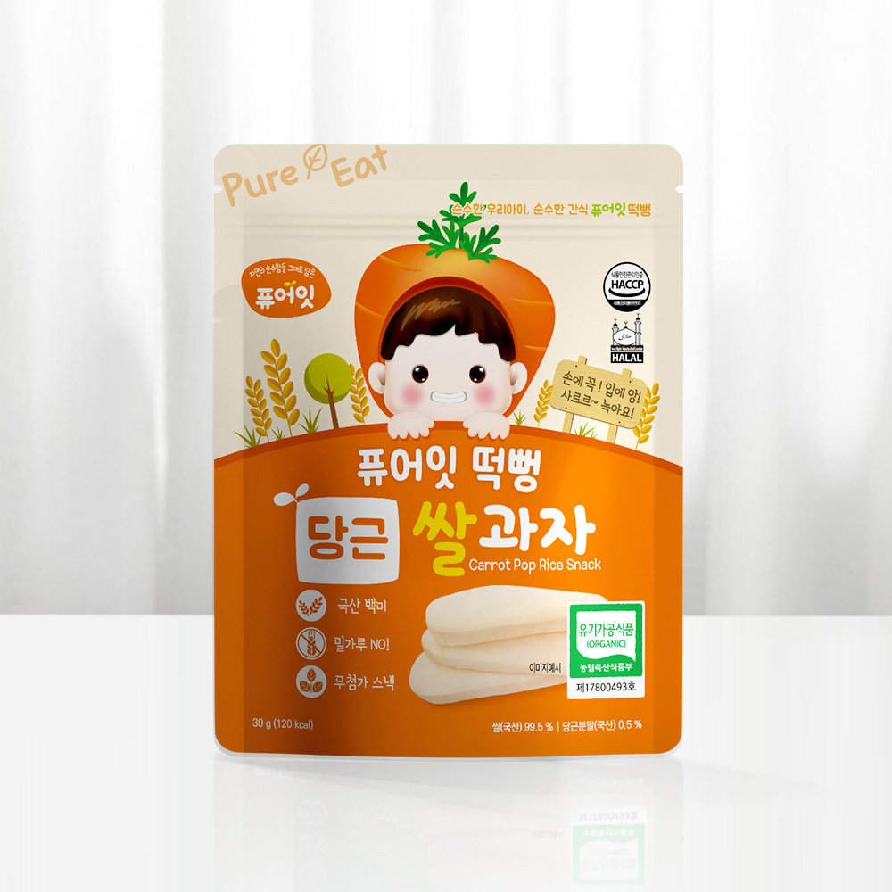 퓨어잇 떡뻥 유기농 당근 쌀과자 아이간식 대표이미지 섬네일