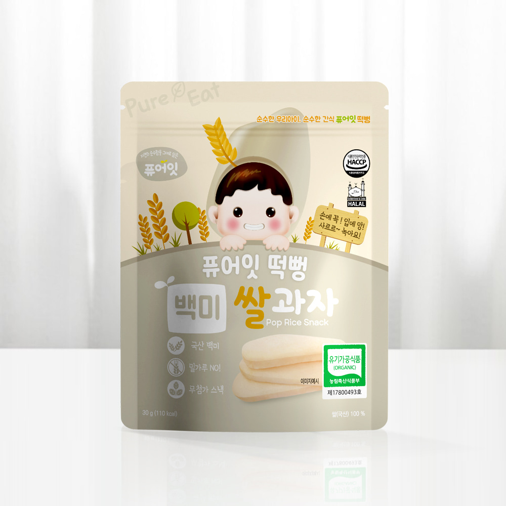 퓨어잇 떡뻥 유기농 백미 쌀과자 아이간식 대표이미지 섬네일