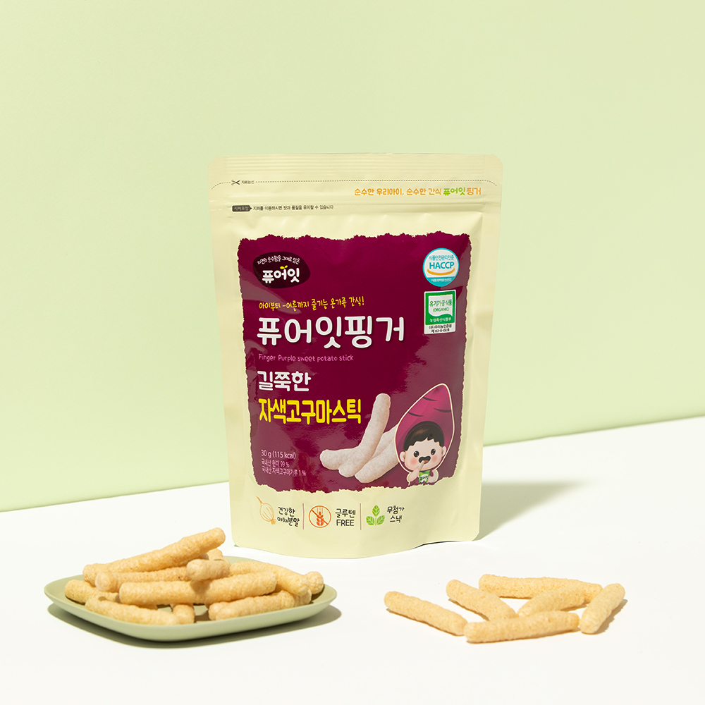 퓨어잇 핑거 유기농 아이과자 길쭉한 자색고구마스틱 간식