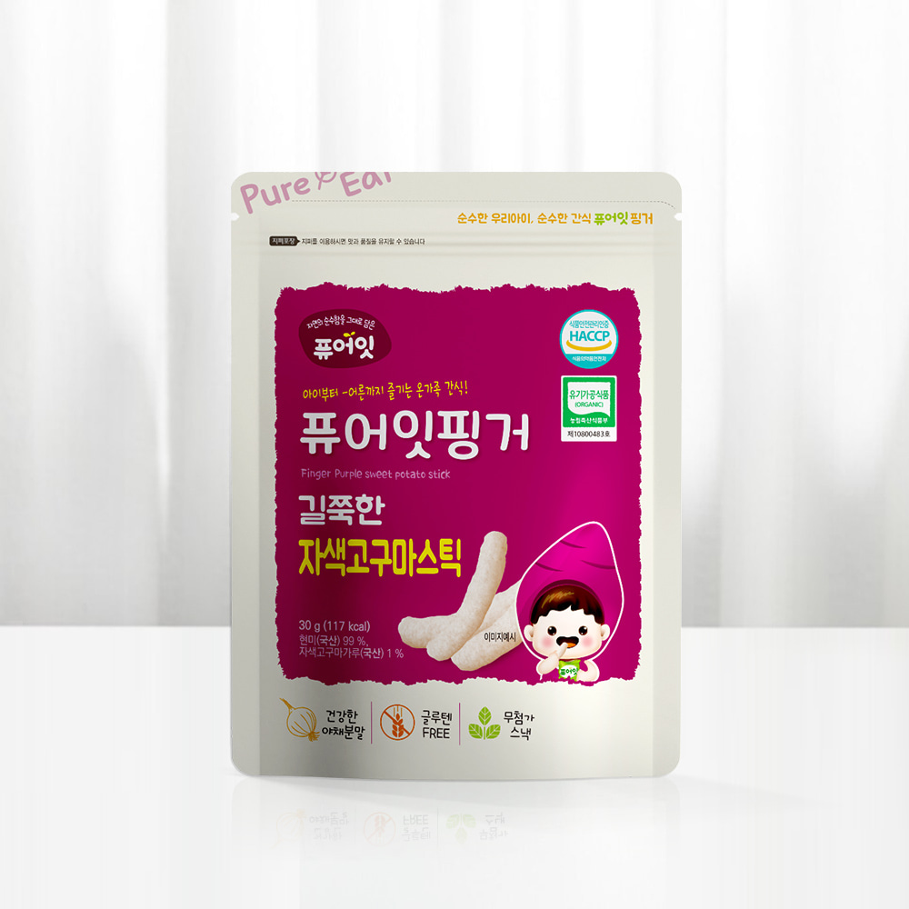 퓨어잇 핑거 유기농 아이과자 길쭉한 자색고구마스틱 간식 대표이미지 섬네일
