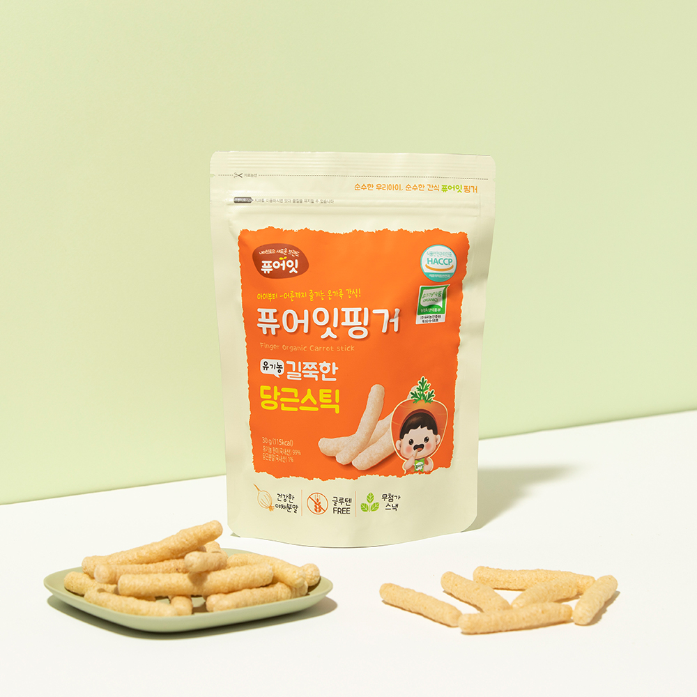 퓨어잇 핑거 유기농 아이과자 길쭉한 당근스틱 간식