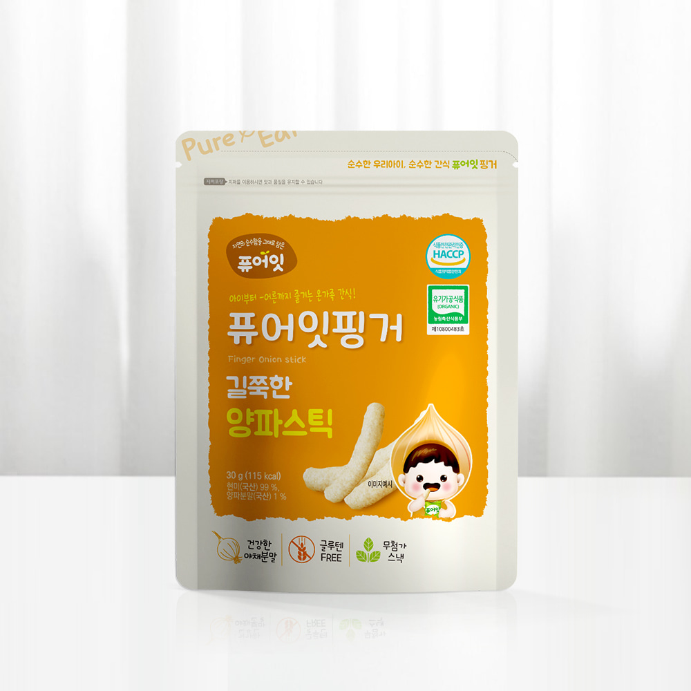 퓨어잇 핑거 유기농 아이과자 길쭉한 양파스틱 간식 대표이미지 섬네일