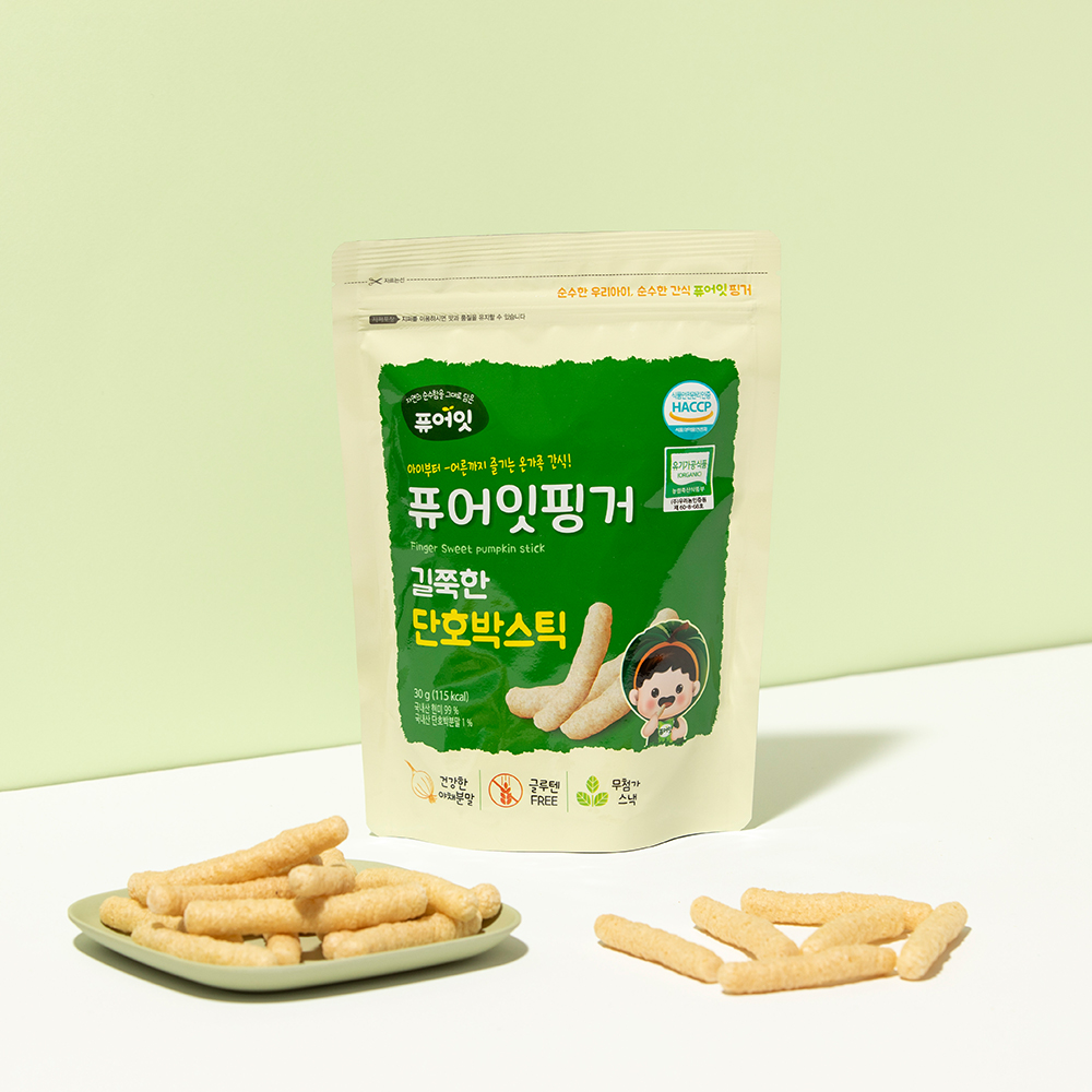 퓨어잇 핑거 유기농 아이과자 길쭉한 단호박스틱 간식