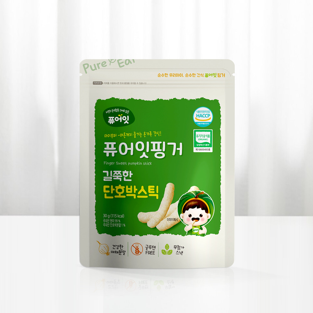퓨어잇 핑거 유기농 아이과자 길쭉한 단호박스틱 간식 대표이미지 섬네일