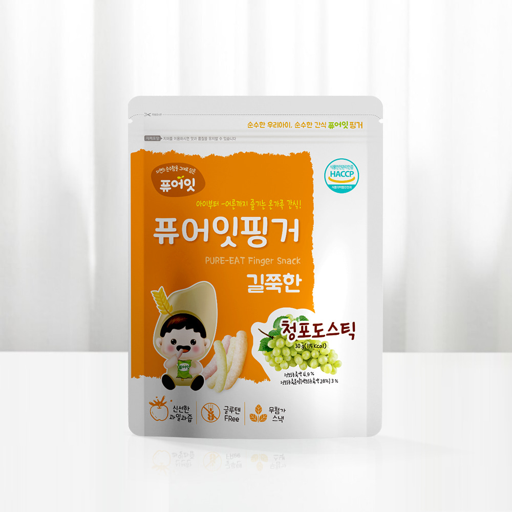 퓨어잇 핑거 길쭉한 청포도스틱 아이과자 간식 대표이미지 섬네일