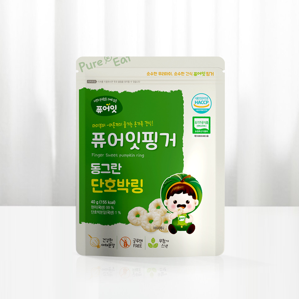 퓨어잇 핑거 유기농 아이과자 동그란 단호박링 아기 간식 대표이미지 섬네일