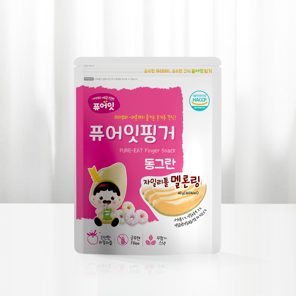 퓨어잇 핑거 동그란 자일리톨 멜론링 아이과자 과일링 간식 대표이미지 섬네일