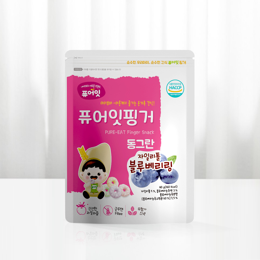 퓨어잇 핑거 동그란 자일리톨 블루베리링 아이과자 과일링 간식 대표이미지 섬네일