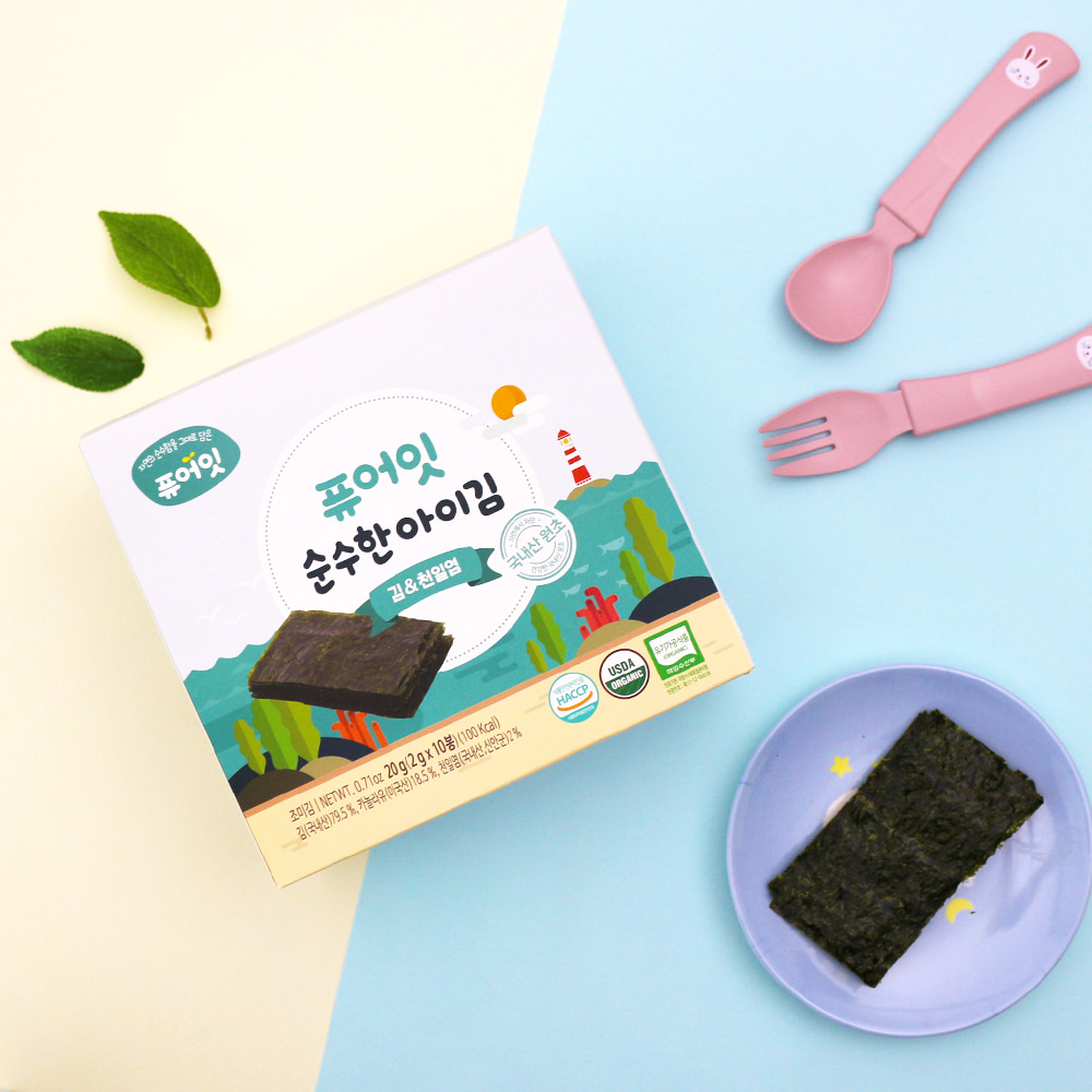 퓨어잇 오가닉 순수한 아이김 김&천일염 아기반찬
