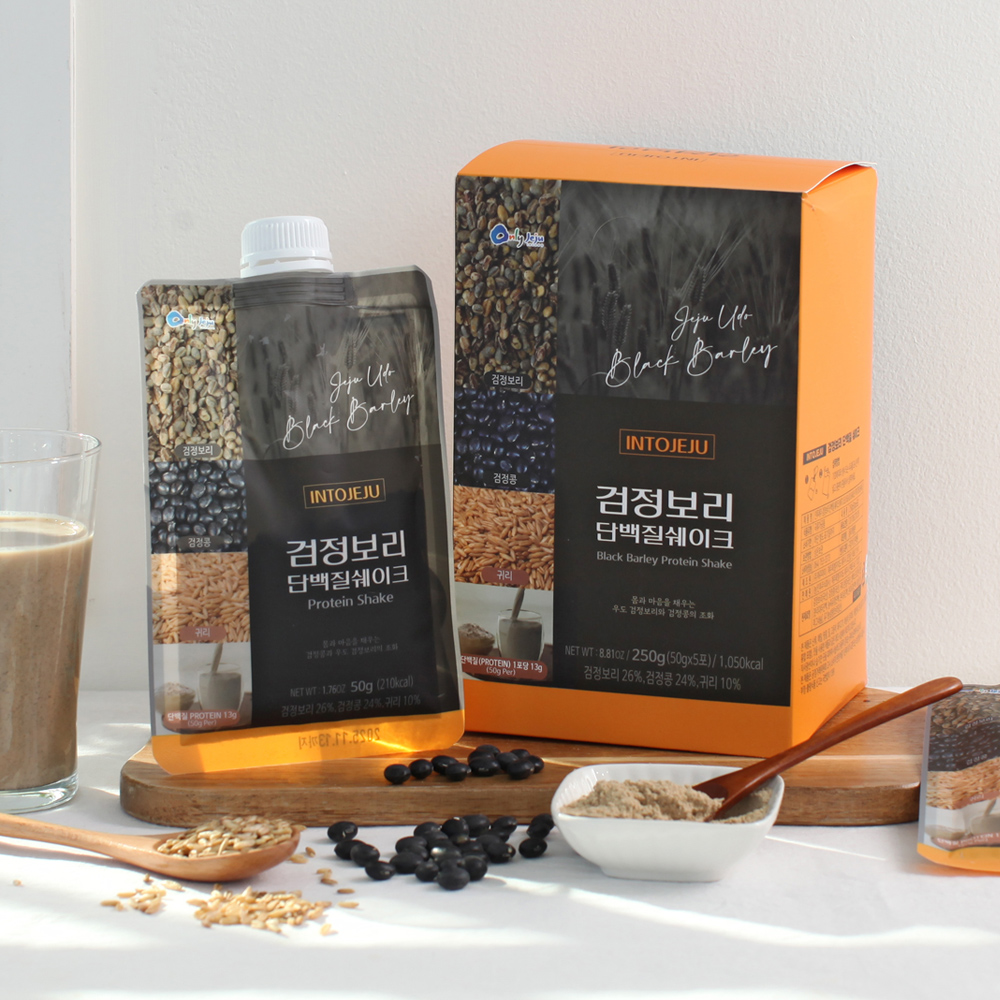 [HACCP] 우도 검정보리 단백질쉐이크 검정콩 다이어트 헬스 식사대용 건강식, 5개, 50g