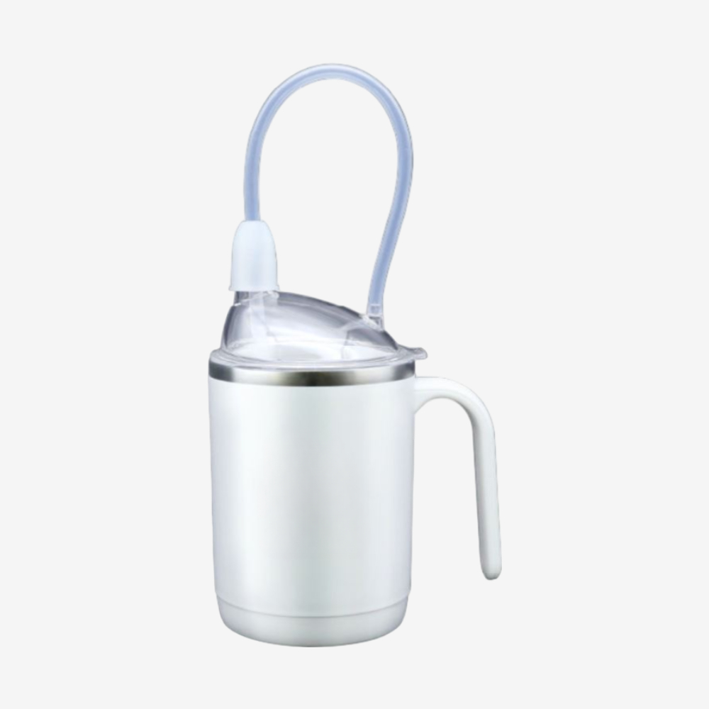 304 스텐 손잡이형 머그컵 실리콘 빨대컵