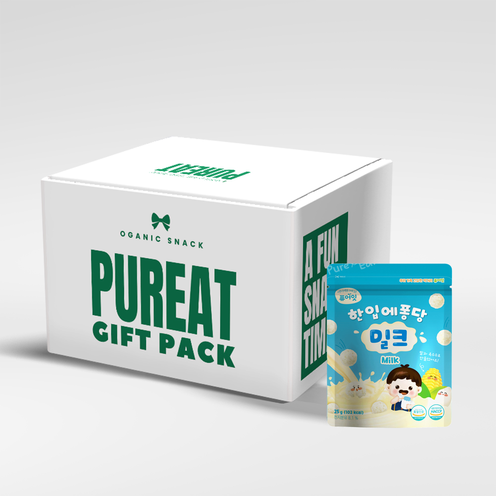 [선물세트] 퓨어잇 유기농 한입에퐁당 12봉세트 선물용 간식박스