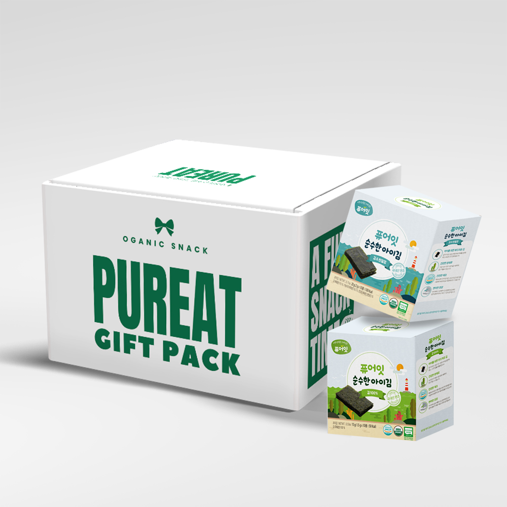[선물세트] 퓨어잇 오가닉 순수한아이김 6박스세트 선물용 간식박스