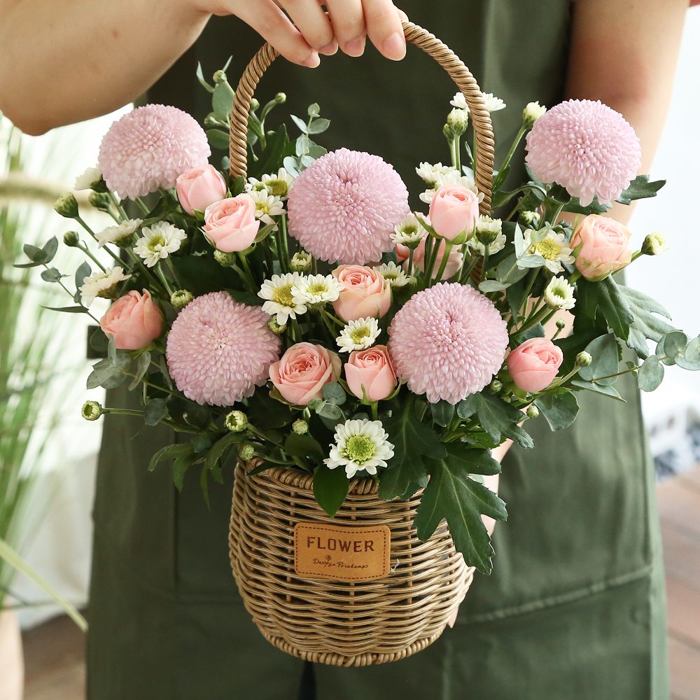 퐁퐁국화 생화꽃바구니