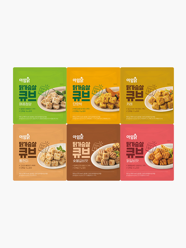 한입쏙쏙 닭가슴살 큐브 6종 (100g×6팩)