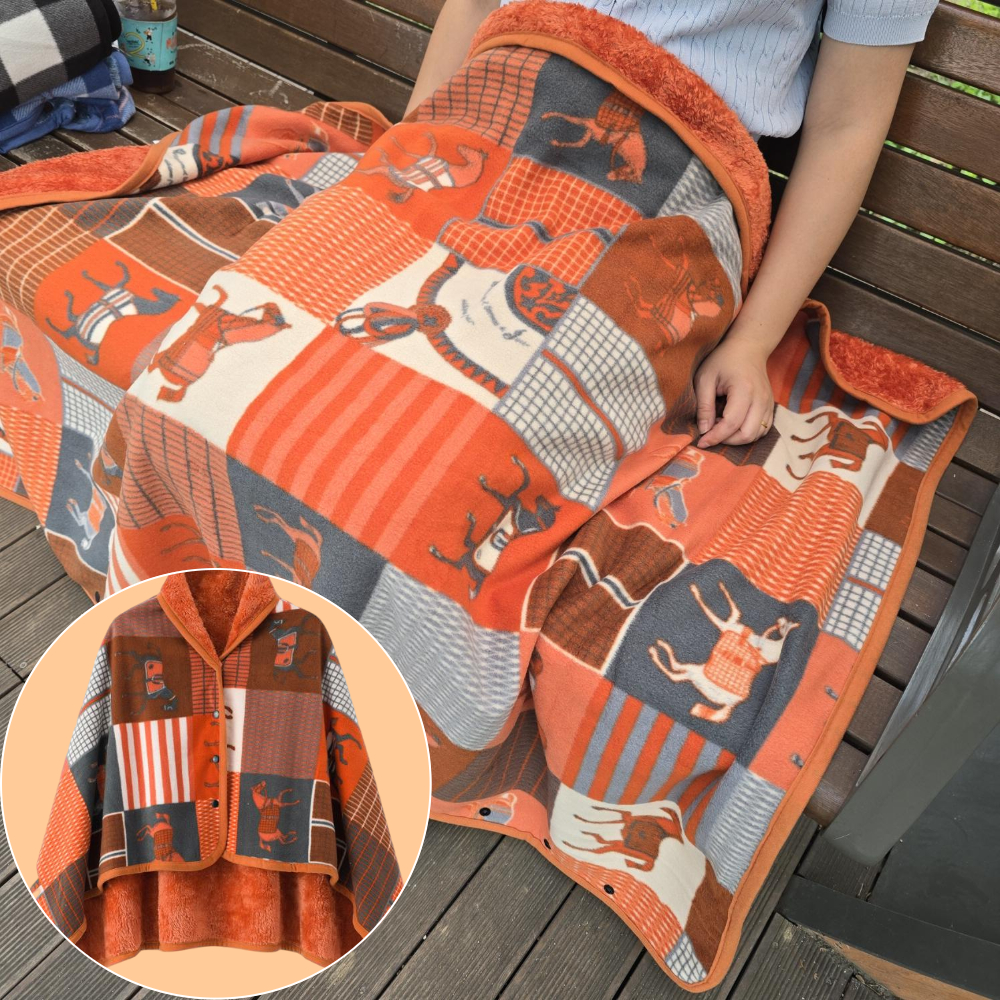 두꺼운 극세사 특대형 어깨망토 무릎담요 100-140cm