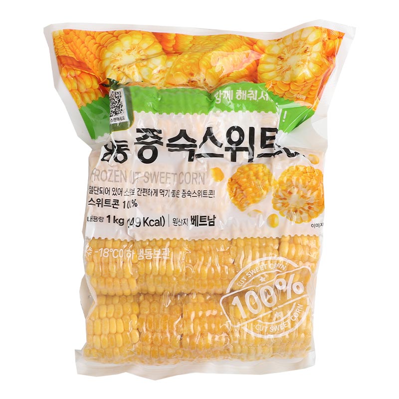 [재호식품] 증숙 스위트콘 (자숙, 절단옥수수) 1kg, 냉동