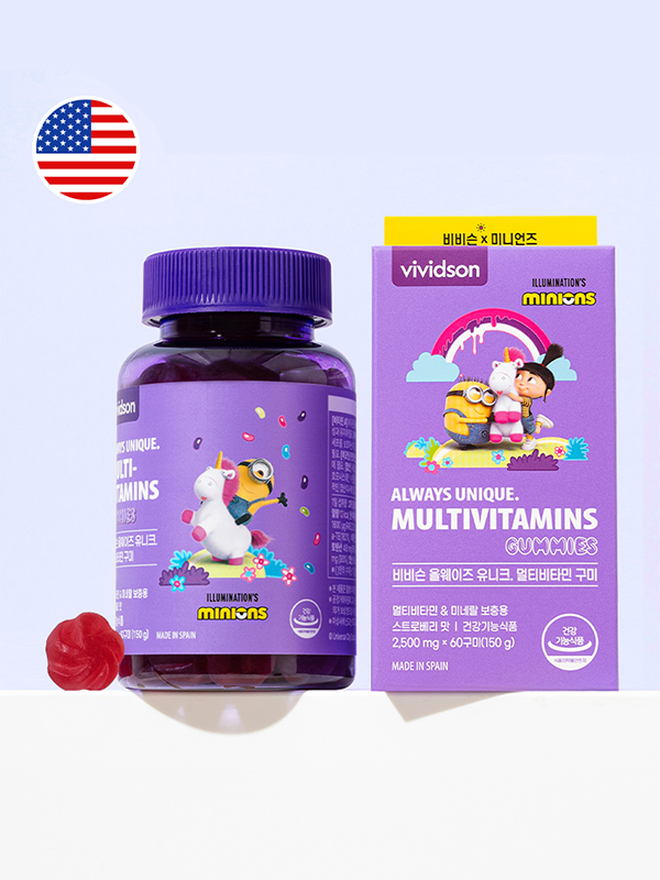 미니언즈x비비슨 올웨이즈 유니크 멀티비타민 구미 식물성젤리(60구미)