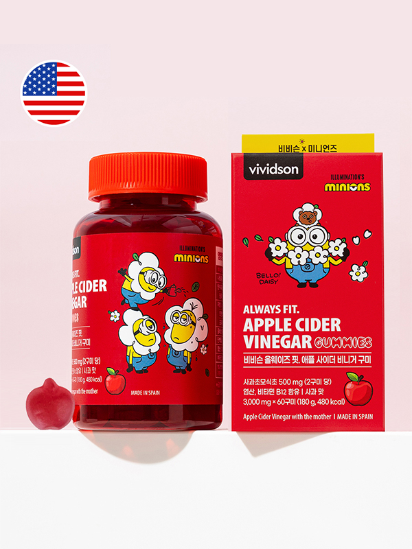 미니언즈x비비슨 올웨이즈 핏 애플사이더비니거 구미 식물성젤리(60구미) 대표이미지 섬네일