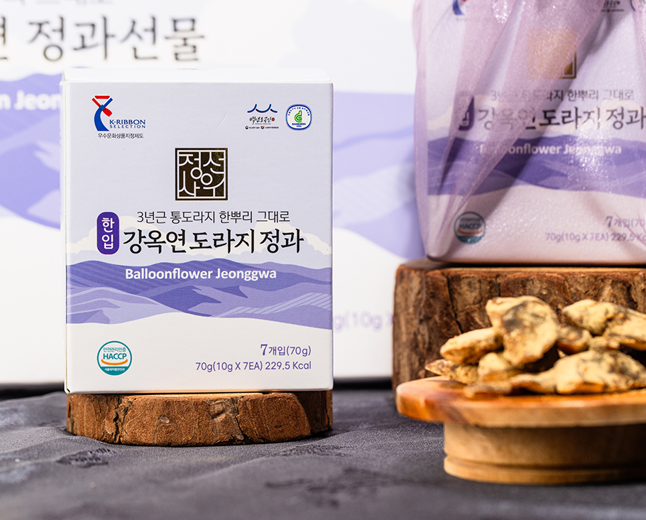 강옥연 국산 콩고물 한입도라지정과 더덕정과 70g (선물,답례용 인기)