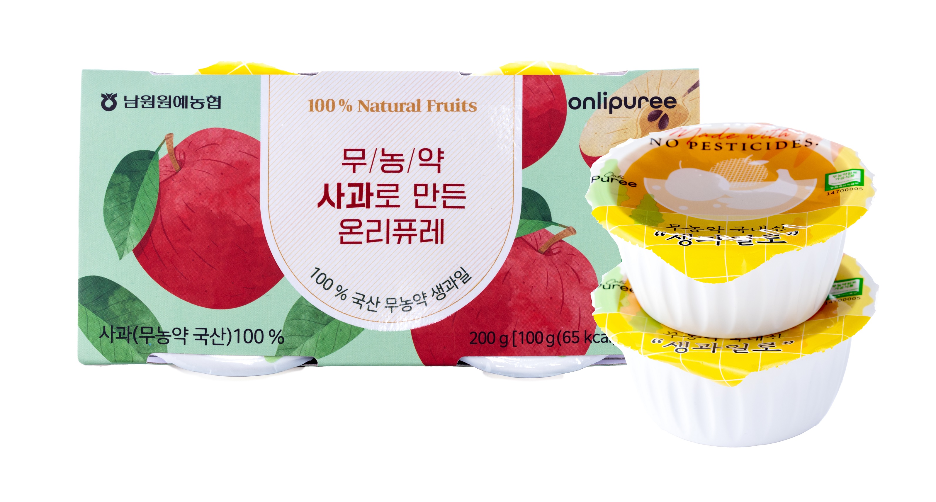 무농약 사과로 만든 온리퓨레 (100g x 2ea)  총 4개 한셋트