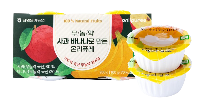 무농약 사과바나나로 만든 온리퓨레 (100g x 2ea)  총 4개 한셋트 대표이미지 섬네일