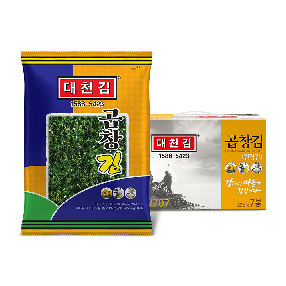 대천김 유기농 오일 곱창김 25g  7봉
