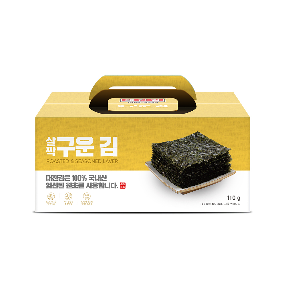 대천김 살짝 구운 김 11g × 10봉