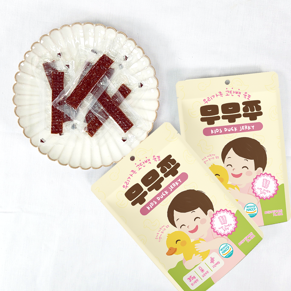 아기 육포 오리 어린이 단백질 간식 무항생제 무무쭈
